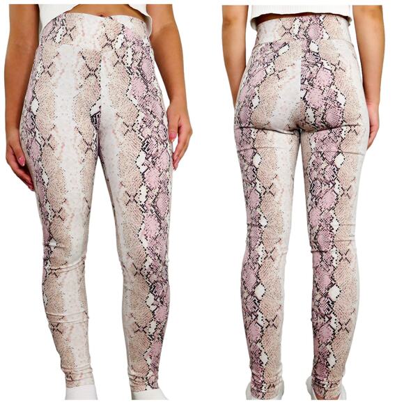 Fashion Nova Shed Your Skin Pink Snakeskin Leggings XS - Picture 12 of 13
